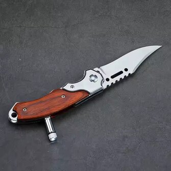 Zakmes met Wooden Handle Met LED lampje.