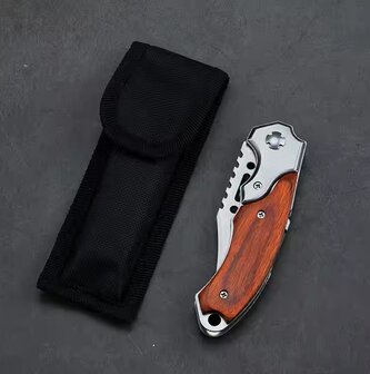 Zakmes met Wooden Handle Met LED lampje.