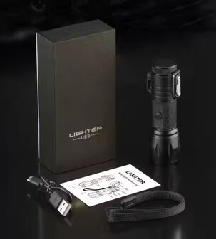 Zaklamp met storm aansteker usb 901