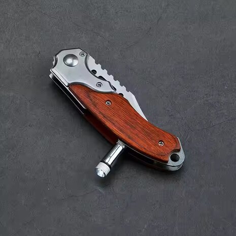 Zakmes met Wooden Handle Met LED lampje.