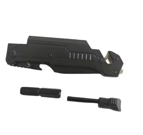 Zakmes survival met vuursteen en Led lamp