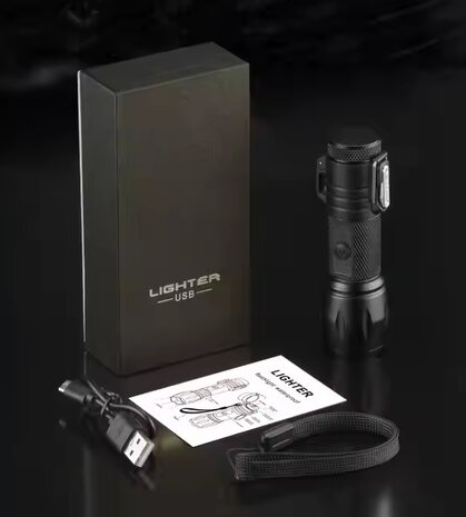 Zaklamp met storm aansteker usb 901